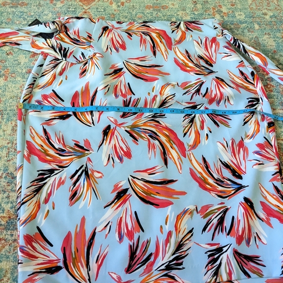 NEW Lane Bryant Size 18 Infinite Stretch Skirt Blue Floral Straight Belted 163B - Picture 7 of 8